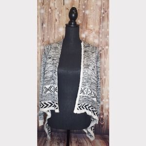 black and white cardigan